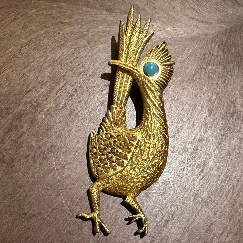Vintage Roadrunner Brooch J Ritter Signed Bird Pin - Picture 2 of 12